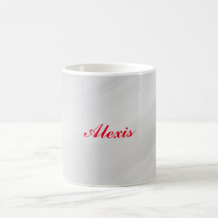 Elegant Modern Stilvoll Grauroter Name Kaffeetasse