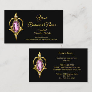 Elegant Modern stilvoll pink Jewel Gold Black Visitenkarte