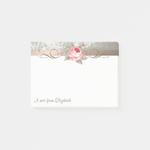 Elegant modern, stilvoll und mit Blume Personalisi Post-it Klebezettel