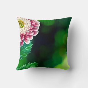 Elegant Modern Trendig Stylisch Rosa Weiß Blumig Kissen