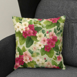 Elegant Modern Trendig Stylisch Rosa Weiß Floral Kissen