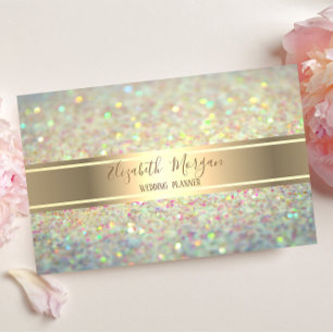 Elegant Modern Trendiger Glitter-Bokeh, Goldstreif Visitenkarte