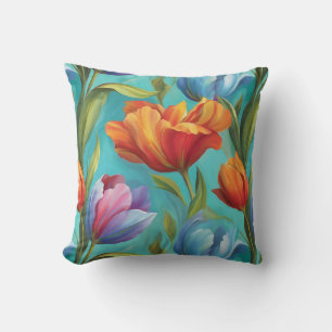 Elegant modern trendy stilvoll farbenfrohe Blumenm Kissen