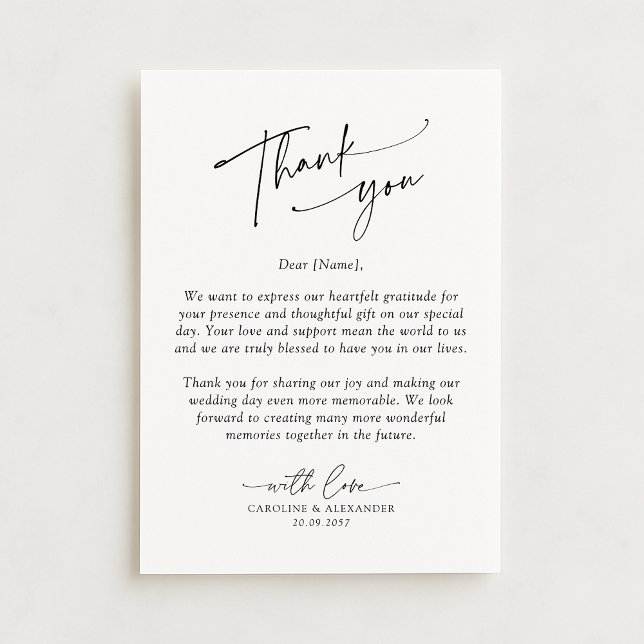 Elegant, modern typography wedding thank you  dankeskarte (Von Creator hochgeladen)
