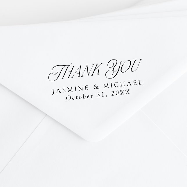 Elegant Modern Typography Wedding Thank You Gummistempel (Von Creator hochgeladen)