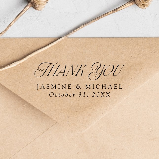 Elegant Modern Typography Wedding Thank You Permastempel (Von Creator hochgeladen)