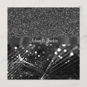 ELEGANT & MODERN WEDD SPLIT Schwarz-Weiß Einladung