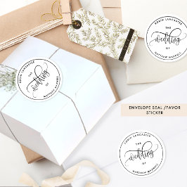 Elegant, Modern Wedding Envelope Seal/Favor Runder Aufkleber