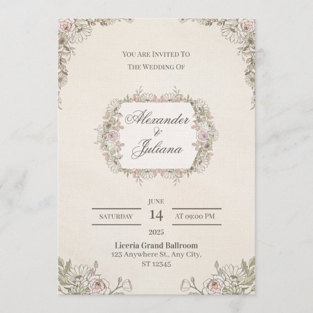 Elegant Modern Wedding Invitation | Timeless  Einladung (Vorderseite)