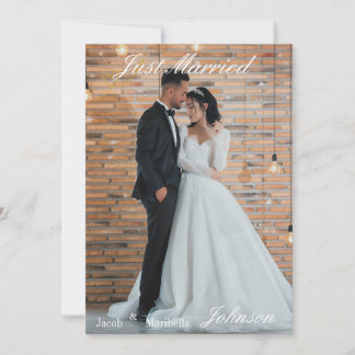 Elegant Modern Wedding Photo Thank You Einladung