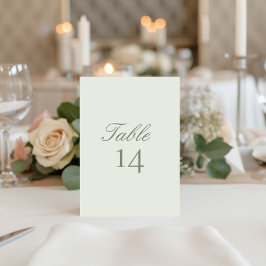 Elegant Modern Wedding Table Number Card Einladung