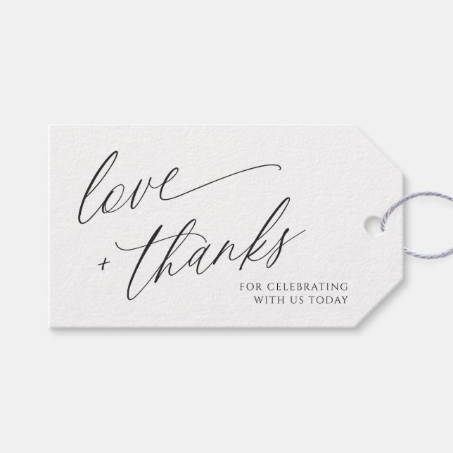 Elegant Modern Wedding Vielen Dank für Ihre Unters Geschenkanhänger (Vorderseite (Horizontal))