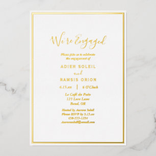 Elegant Modern Wir sind Verlobte Engagement Party  Folieneinladung