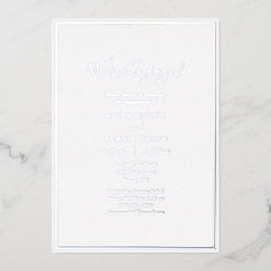 Elegant Modern Wir sind Verlobte Verlobung Silber Folieneinladung