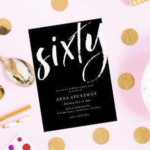 Elégant Moderne 60e Anniversaire Invitation de fêt