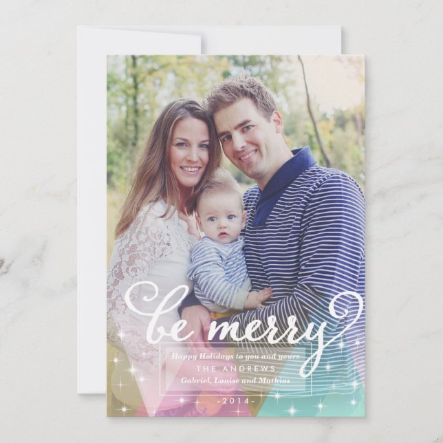 Élégant moderne Be Joyeux Carte photo de Noël (Devant)