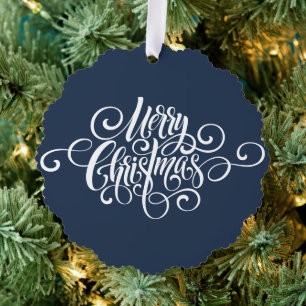 Elegant Moderne Berufliche Weihnachtsschrift Ornament Karte