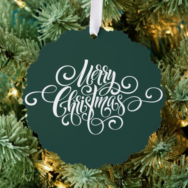 Elegant Moderne Berufliche Weihnachtsschrift Ornament Karte (Insitu (Baum))