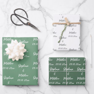 Elegant Moderne Brautstätten für Hochzeiten Geschenkpapier Set