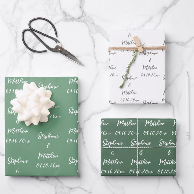 Elegant Moderne Brautstätten für Hochzeiten Geschenkpapier Set (Vorderseite)
