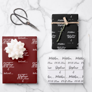 Elegant Moderne Brautstätten für Hochzeiten Geschenkpapier Set