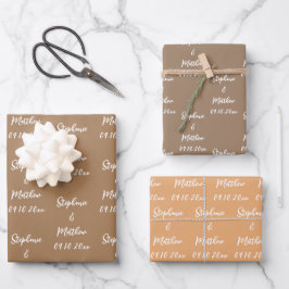 Elegant Moderne Brautstätten für Hochzeiten Geschenkpapier Set