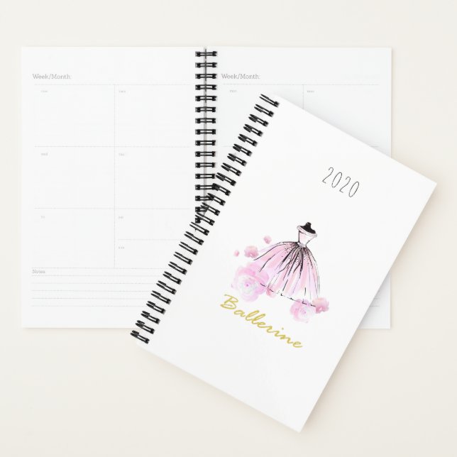 Elégant Moderne Chic Ballerine Fleur Aquarelle (Devant avec enveloppe)