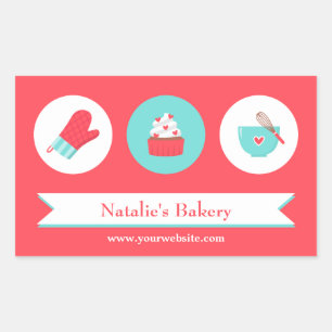 Élégant moderne Cupcake Bakery Café Stickers
