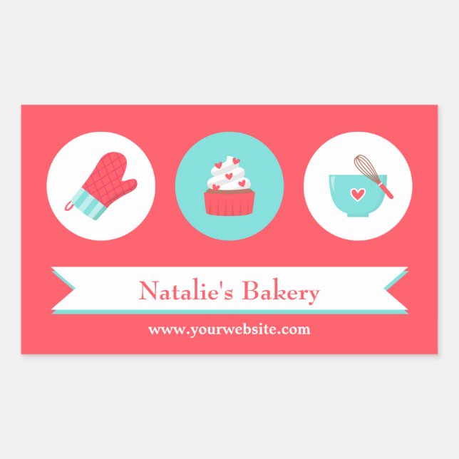 Élégant moderne Cupcake Bakery Café Stickers (Devant)
