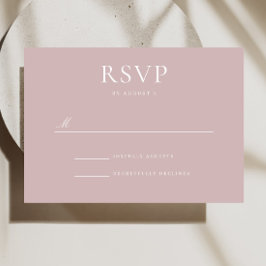 Elégant moderne Dusty rose mariage carte RSVP