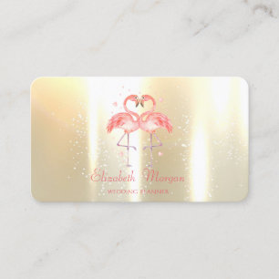 Elegant moderne girly lustig, Flamingos Herzen Visitenkarte