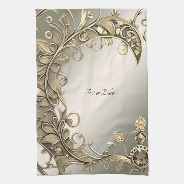 Élégant Moderne Gold Serviettes de cuisine décorat (Vertical)