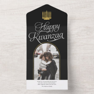 élégant moderne Happy Kwanzaa cartes photos de fam