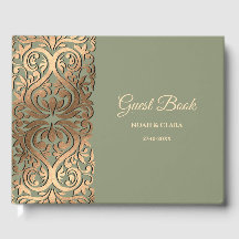 Elegant Moderne Hochzeit Grün & Gold Luxus