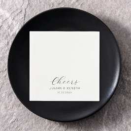 Elegant Moderne Hochzeit Schwarz-Weiß Serviette