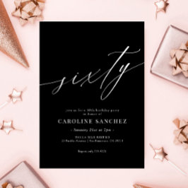 Elegant Moderne Kalligraphie 60. Geburtstag Einladung