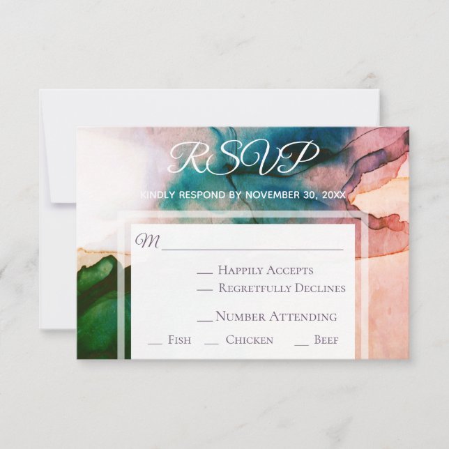 *~* Elégant moderne Mariage RSVP (Devant)