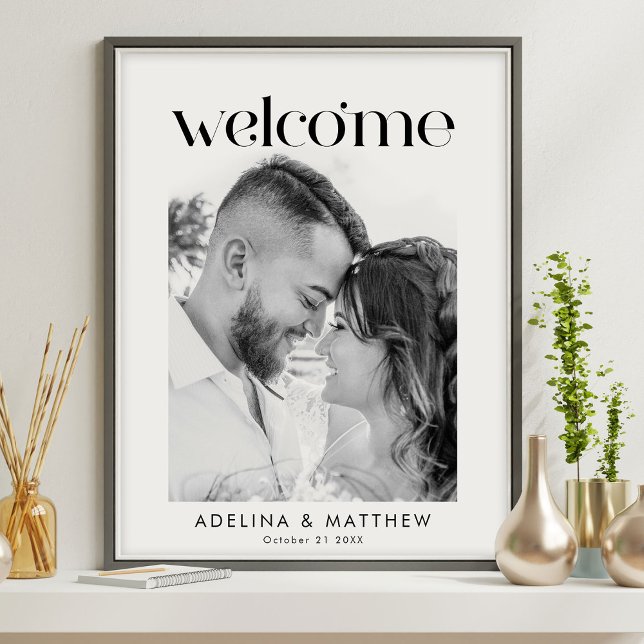 Élégant moderne Mariage simple Affiche de bienvenu (Créateur téléchargé)