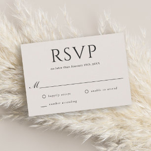 Elégant moderne minimal Neutre Beige Mariage RSVP