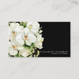 Elégant moderne Orchidées Blanches Cartes de visit