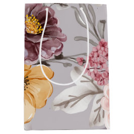 Elegant Moderne rosa Flora   Mittlere Geschenktüte