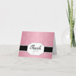 Elégant moderne rose Damask Merci Cartes
