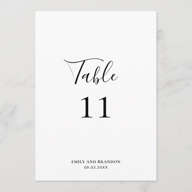 Élégant Moderne Simple Mariage Numéro de table (Devant)