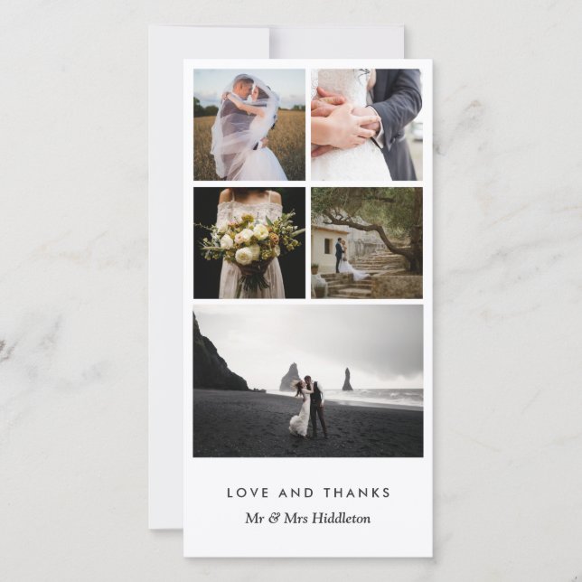 Élégant Moderne Simple Marié Couple Merci (Devant)