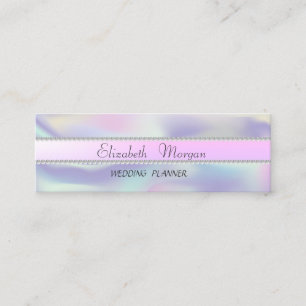 Elegant Moderne Stylische Holografische, Perlen Mini Visitenkarte