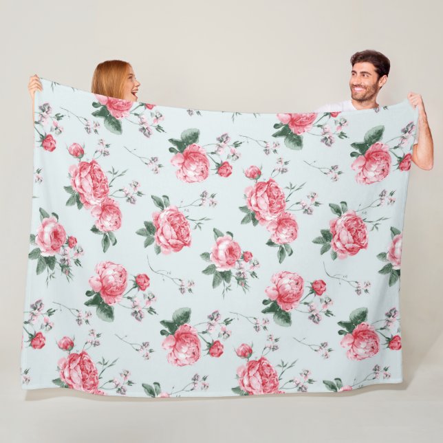 Elegant Moderne Vintag trendy floral Fleecedecke (Beispiel)