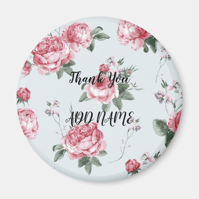 Elegant Moderne Vintag trendy floral Magnet (Vorne)