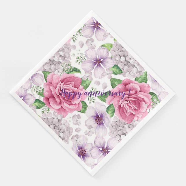 Elegant Moderne Vintag trendy floral Serviette (Ecke)
