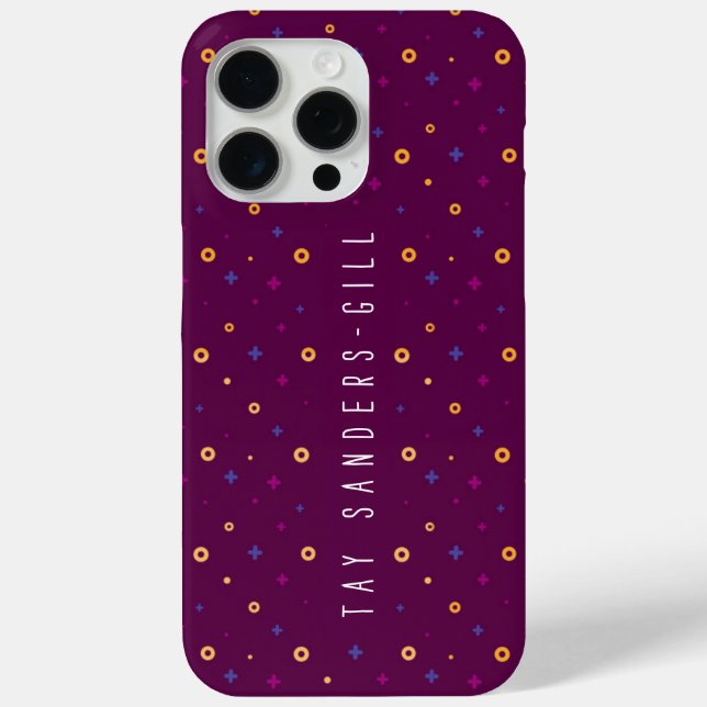 Élégant moderne violet iPhone 15 Pro Max Coque (Verso)