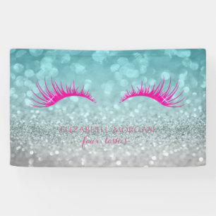 Elegant moderner Chic Glitter Bokeh, falsche Wimpe Banner